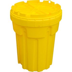 Sicherheitsfass, mit UN-Zulassung 1H2/X170/S + AA10183, mit Schraubdeckelverschluss, für 114 l, ineinander stapelbar, HDPE, gelb
