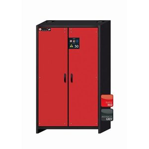 Sicherheitsschrank Typ 30 asecos Q-CLASSIC-30, Flügeltüren, Front Verkehrsrot, B 1164 x T 620 x H 1947 mm Sicherheitsschrank Typ 30 asecos Q-CLASSIC-30, Flügeltüren, Front Verkehrsrot, B 1164 x T 620 x H 1947 mm