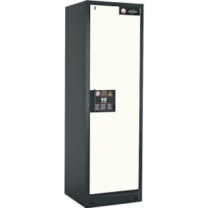 Sicherheitsschrank Typ 90 Asecos Q-CLASSIC-90, B 600 mm, Tür links, 4 Auszüge, asecos Silber Sicherheitsschrank Typ 90 Asecos Q-CLASSIC-90, B 600 mm, Tür links, 4 Auszüge, asecos Silber