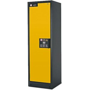 Sicherheitsschrank Typ 90 Asecos Q-CLASSIC-90, B 600 mm, Tür links, 4 Auszüge, sicherheitsgelb Sicherheitsschrank Typ 90 Asecos Q-CLASSIC-90, B 600 mm, Tür links, 4 Auszüge, sicherheitsgelb