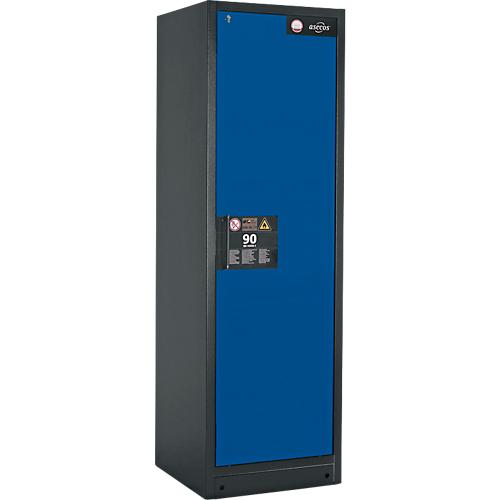 Sicherheitsschrank Typ 90 Asecos Q-CLASSIC-90, B 600 mm, Tür rechts, 6 Auszüge, enzianblau