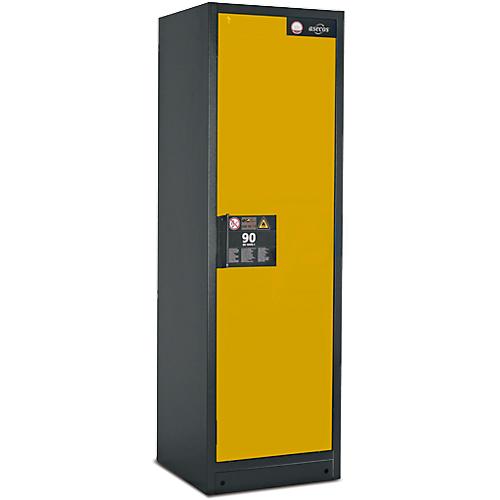 Sicherheitsschrank Typ 90 Asecos Q-CLASSIC-90, B 600 mm, Tür rechts, 6 Auszüge, sicherheitsgelb