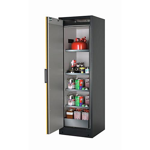 Sicherheitsschrank Typ 90 asecos Q-CLASSIC-90, Flügeltür, Anschlag links, Front Sicherheitsgelb, B 599 x T 615 x H 1953 mm