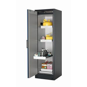Sicherheitsschrank Typ 90 asecos Q-PEGASUS-90, Flügeltür mit Schließ-Automatik, Anschlag links, Front Enzianblau, B 599 x T 615 x H 1953 mm Sicherheitsschrank Typ 90 asecos Q-PEGASUS-90, Flügeltür mit Schließ-Automatik, Anschlag links, Front Enzianblau, B 599 x T 615 x H 1953 mm