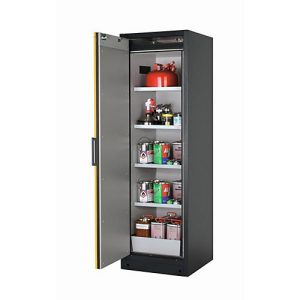 Sicherheitsschrank Typ 90 asecos Q-PEGASUS-90, Flügeltür mit Schließ-Automatik, Anschlag links, Front Sicherheitsgelb, B 599 x T 615 x H 1953 mm Sicherheitsschrank Typ 90 asecos Q-PEGASUS-90, Flügeltür mit Schließ-Automatik, Anschlag links, Front Sicherheitsgelb, B 599 x T 615 x H 1953 mm