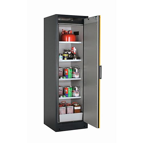 Sicherheitsschrank Typ 90 asecos Q-PEGASUS-90, Flügeltür mit Schließ-Automatik, Anschlag rechts, Front Sicherheitsgelb, B 599 x T 615 x H 1953 mm