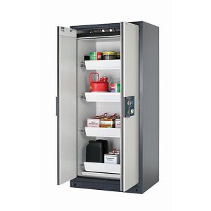 Sicherheitsschrank Typ 90 asecos Q-PEGASUS-90, Flügeltüren mit Schließ-Automatik, Einhandbedienung, Front Lichtgrau, B 893 x T 615 x H 1953 mm Sicherheitsschrank Typ 90 asecos Q-PEGASUS-90, Flügeltüren mit Schließ-Automatik, Einhandbedienung, Front Lichtgrau, B 893 x T 615 x H 1953 mm
