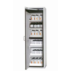 Sicherheitsschrank Typ 90 asecos S-CLASSIC-90, Flügeltür mit Türfeststellanlage, Anschlag links, Front Lichtgrau, B 596 x T 616 x H 1968 mm Sicherheitsschrank Typ 90 asecos S-CLASSIC-90, Flügeltür mit Türfeststellanlage, Anschlag links, Front Lichtgrau, B 596 x T 616 x H 1968 mm
