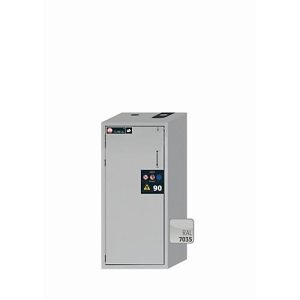 Sicherheitsschrank Typ 90 asecos S-PEGASUS-90, Flügeltür mit Schließ-Automatik, Anschlag links, Front Lichtgrau, B 596 x T 616 x H 1298 mm Sicherheitsschrank Typ 90 asecos S-PEGASUS-90, Flügeltür mit Schließ-Automatik, Anschlag links, Front Lichtgrau, B 596 x T 616 x H 1298 mm
