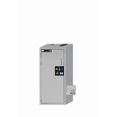 Sicherheitsschrank Typ 90 asecos S-PEGASUS-90, Flügeltür mit Schließ-Automatik, Anschlag links, Front Lichtgrau, B 596 x T 616 x H 1298 mm