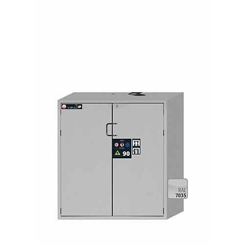 Sicherheitsschrank Typ 90 asecos S-PEGASUS-90, Flügeltüren mit Schließ-Automatik, Einhandbedienung, Front Lichtgrau, B 1196 x T 616 x H 1298 mm