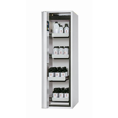 Sicherheitsschrank Typ 90 asecos S-PHOENIX Vol.2-90, Falttür mit Schließ-Automatik, Anschlag links, Front Lichtgrau, B 596 x T 749 x H 1968 mm