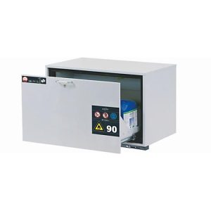 Sicherheitsunterbauschrank Typ 90 asecos UB-S-90, Schublade, Front Lichtgrau, B 893 x T 502 x H 600 mm