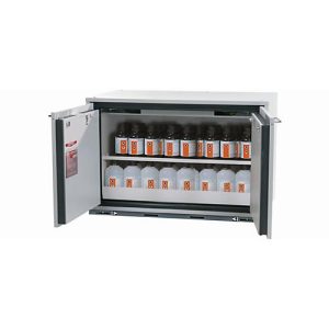 Sicherheitsunterbauschrank Typ 90 asecos UB-T-90, Flügeltüren, Front Lichtgrau, B 893 x T 502 x H 600 mm