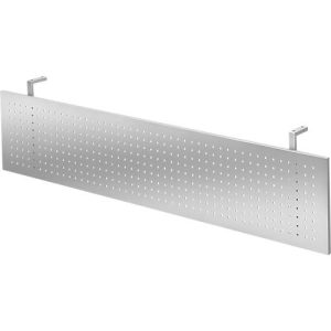 Sichtblende für Schreibtische, Metall, gelocht, silberfarben einbrennlackiert, B 1600 mm Sichtblende für Schreibtische, Metall, gelocht, silberfarben einbrennlackiert, B 1600 mm