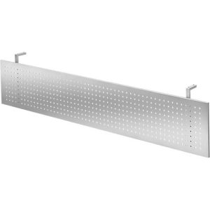 Sichtblende für Schreibtische, Metall, gelocht, silberfarben einbrennlackiert, B 1800 mm Sichtblende für Schreibtische, Metall, gelocht, silberfarben einbrennlackiert, B 1800 mm