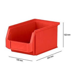 Sichtlagerkasten SSI Schäfer LF 221, Polypropylen, L 234 x B 150 x H 122 mm, 2,7 l, rot Sichtlagerkasten SSI Schäfer LF 221, Polypropylen, L 234 x B 150 x H 122 mm, 2,7 l, rot