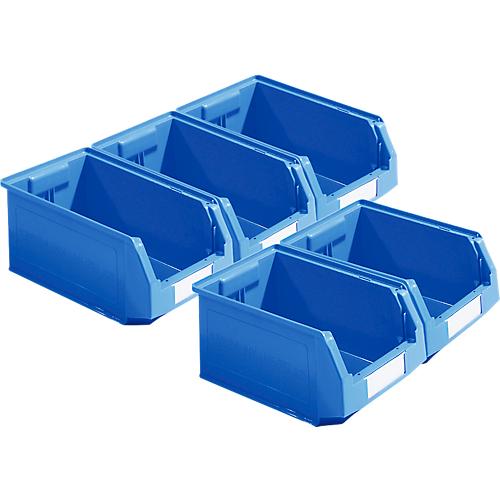 Sichtlagerkasten SSI Schäfer LF 321, Polypropylen, L 343 x B 209 x H 145 mm, 7,5 l, blau, 5 Stück