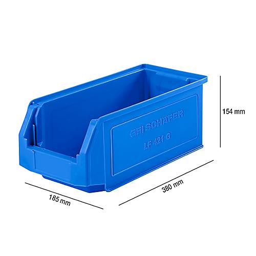 Sichtlagerkasten SSI Schäfer LF 421, Polypropylen, L 380 x B 185 x H 154 mm, 7,8 l, blau