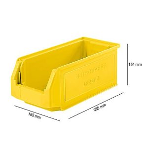 Sichtlagerkasten SSI Schäfer LF 421, Polypropylen, L 380 x B 185 x H 154 mm, 7,8 l, gelb Sichtlagerkasten SSI Schäfer LF 421, Polypropylen, L 380 x B 185 x H 154 mm, 7,8 l, gelb