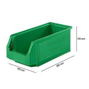 Sichtlagerkasten SSI Schäfer LF 421, Polypropylen, L 380 x B 185 x H 154 mm, 7,8 l, grün Sichtlagerkasten SSI Schäfer LF 421, Polypropylen, L 380 x B 185 x H 154 mm, 7,8 l, grün