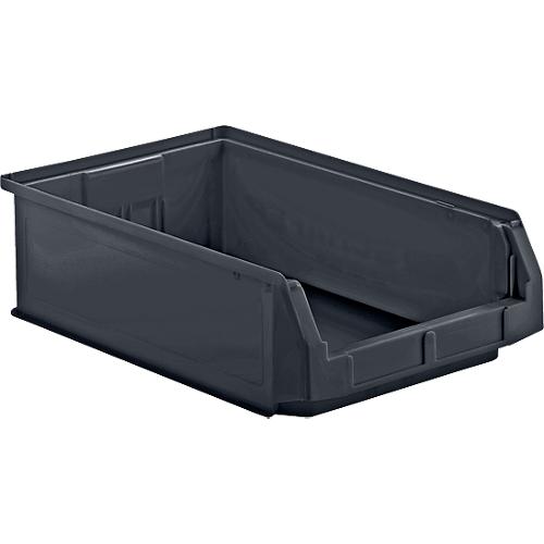 Sichtlagerkasten SSI Schäfer LF 531, recycelter Kunststoff, L 500 x B 312 x H 145 mm, 16,5 l, eisengrau, 14 Stück