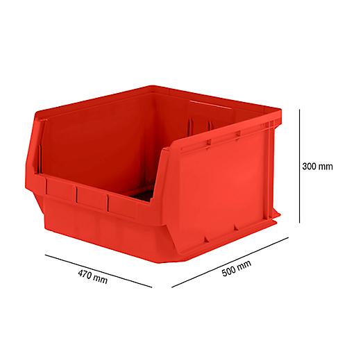 Sichtlagerkasten SSI Schäfer LF 543, PP-Kunststoff, L 500 x B 470 x H 300 mm, 57 l, rot
