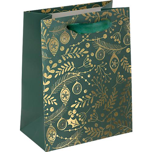 Sigel Geschenktasche 'Golden Ornaments on green', Größe S, 5 Stück