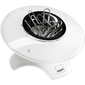 SIGEL Klammerspender eyestyle, magnetisch, Kunststoff, Durchmesser 95 mm, weiß SIGEL Klammerspender eyestyle, magnetisch, Kunststoff, Durchmesser 95 mm, weiß