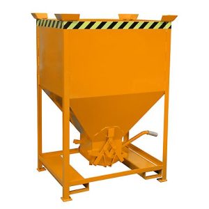 Silobehälter Typ SG 600, Einfahrtaschen, Inhalt 600 Liter, orange RAL 2000 Silobehälter Typ SG 600, Einfahrtaschen, Inhalt 600 Liter, orange RAL 2000