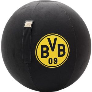 Sitzball, mit BVB-Logo, offizielles Lizenzprodukt, mit Griff, Ø ca. 650 mm, Polyester & PVC, schwarz