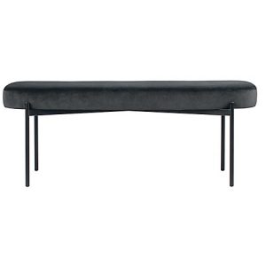 Sitzbank easyChair® by Paperflow GAIA, oval L, Samtbezug anthrazit, 4-Fußgestell mattschwarz, B 1180 x T 420 x H 455 mm Sitzbank easyChair® by Paperflow GAIA, oval L, Samtbezug anthrazit, 4-Fußgestell mattschwarz, B 1180 x T 420 x H 455 mm