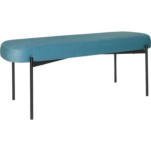 Sitzbank easyChair® by Paperflow GAIA, oval L, Stoffbezug blau, 4-Fußgestell mattschwarz, B 1180 x T 420 x H 455 mm