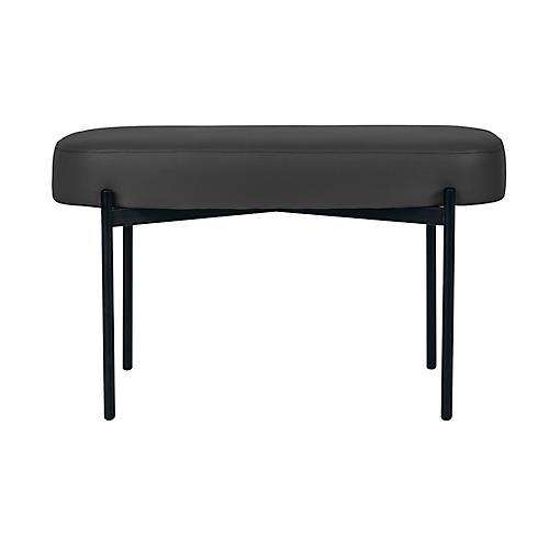 Sitzbank easyChair® by Paperflow GAIA, oval M, desinfektionsmittelbeständiger Kunstlederbezug schwarz, 4-Fußgestell mattschwarz, B 790 x T 420 x H 455 mm