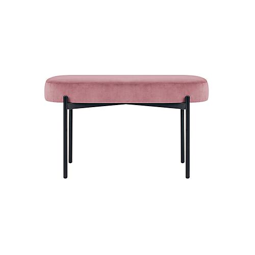 Sitzbank easyChair® by Paperflow GAIA, oval M, Samtbezug rosé, 4-Fußgestell mattschwarz, B 790 x T 420 x H 455 mm