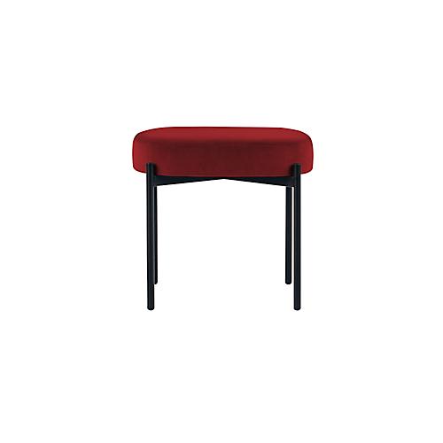Sitzbank easyChair® by Paperflow GAIA, oval S, Samtbezug rot, 4-Fußgestell mattschwarz, B 490 x T 380 x H 455 mm