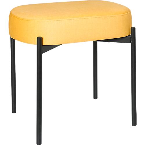 Sitzbank easyChair® by Paperflow GAIA, oval S, Stoffbezug safran, 4-Fußgestell mattschwarz, B 490 x T 380 x H 455 mm