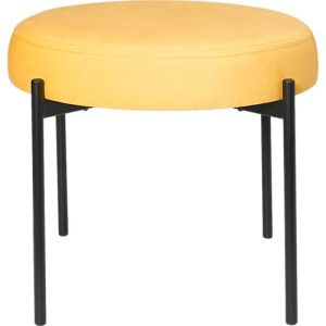 Sitzbank easyChair® by Paperflow GAIA, rund, Stoffbezug safran, 4-Fußgestell mattschwarz, B 575 x T 575 x H 455 mm Sitzbank easyChair® by Paperflow GAIA, rund, Stoffbezug safran, 4-Fußgestell mattschwarz, B 575 x T 575 x H 455 mm