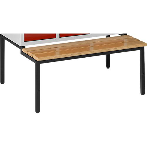 Sitzbank, schwarz m. 3 Buchenholzleisten, 830 mm breit