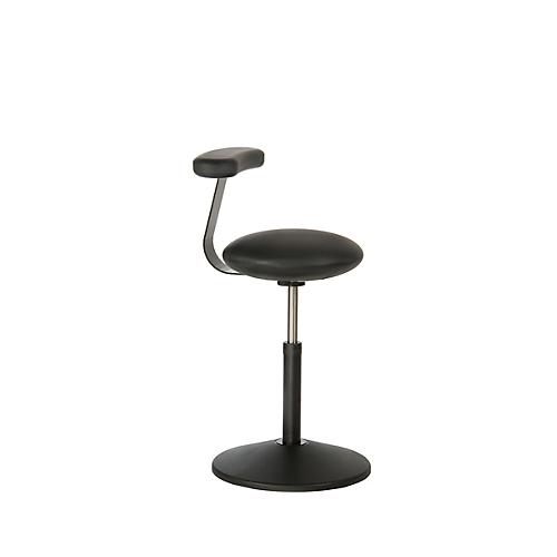 Sitzhocker ROVO SOLO mit Monopad, Kunstleder, schwarz/schwarz