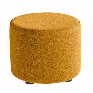 Sitzhocker TAPA Round, Sperrholz, gepolstert, Schurwolle-Bezug, orange Sitzhocker TAPA Round, Sperrholz, gepolstert, Schurwolle-Bezug, orange