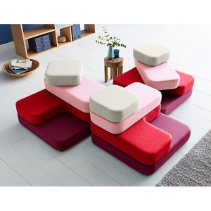 Sitzsystem TAPA Square, Stoff, modular, mit Drehmechanismus, B 900 x T 900 x H 620 mm, bordeaux/grau Sitzsystem TAPA Square, Stoff, modular, mit Drehmechanismus, B 900 x T 900 x H 620 mm, bordeaux/grau