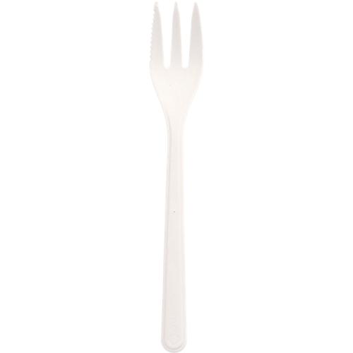 Snackgabeln Papstar, Mehrweg, besonders stabil, spülmaschinengeeignet, L 130 mm, Bio-PP, weiß, 50 Stück