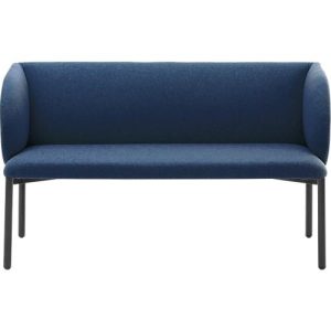 Sofa Leyform LIV, 2-Sitzer, rechteckig, B 1270 x T 620 x H 740 mm, mit Armlehnen & Gleitern, Stoffbezug, dunkelblau Sofa Leyform LIV, 2-Sitzer, rechteckig, B 1270 x T 620 x H 740 mm, mit Armlehnen & Gleitern, Stoffbezug, dunkelblau