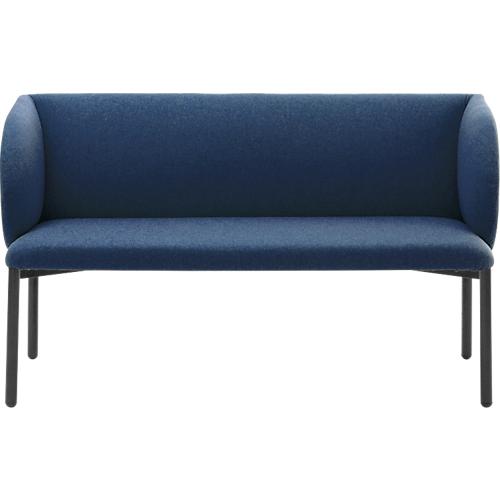 Sofa Leyform LIV, 2-Sitzer, rechteckig, B 1270 x T 620 x H 740 mm, mit Armlehnen & Gleitern, Stoffbezug, dunkelblau