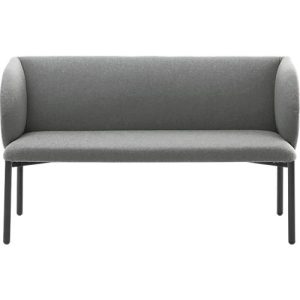 Sofa Leyform LIV, 2-Sitzer, rechteckig, B 1270 x T 620 x H 740 mm, mit Armlehnen & Gleitern, Stoffbezug, grau Sofa Leyform LIV, 2-Sitzer, rechteckig, B 1270 x T 620 x H 740 mm, mit Armlehnen & Gleitern, Stoffbezug, grau