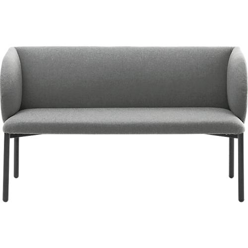 Sofa Leyform LIV, 2-Sitzer, rechteckig, B 1270 x T 620 x H 740 mm, mit Armlehnen & Gleitern, Stoffbezug, grau