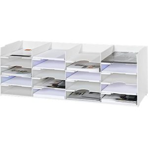 Sortierstation, weiß, 20 Fächer für A4 Formate, B 897 x T 304 x H 313 mm Sortierstation, weiß, 20 Fächer für A4 Formate, B 897 x T 304 x H 313 mm