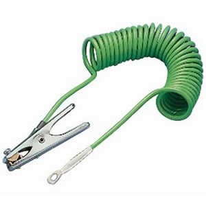 Spiralerdungskabel für asecos Fasspumpen, 1 Erdungszange und 1 Öse, Länge 3000 mm Spiralerdungskabel für asecos Fasspumpen, 1 Erdungszange und 1 Öse, Länge 3000 mm