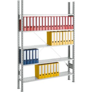 SSI Schäfer Archivregal, Grundfeld, 5 Böden, B 1285 x T 300 mm, lackiert SSI Schäfer Archivregal, Grundfeld, 5 Böden, B 1285 x T 300 mm, lackiert